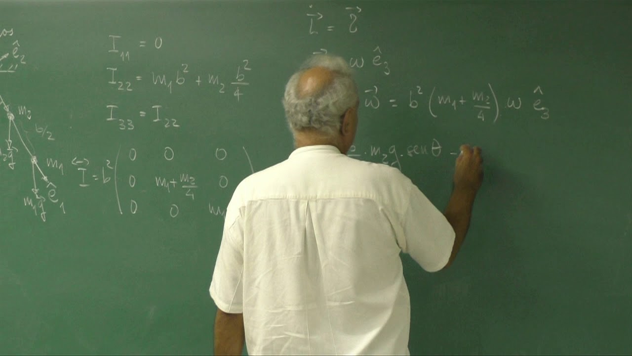 Aula 35.5 - Barra rígida com massa distribuída em 2 pontos que oscila presa por uma extremidade