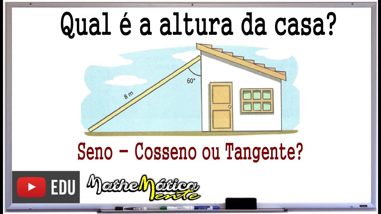 PROBLEMA DE TRIGONOMETRIA COM SENO - COSSENO E TANGENTE #1 - Prof. Robson Liers - Mathematicamente