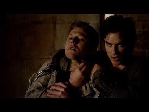 TVD 5x16 - Elena's out of control, Damon makes Jeremy set him free to go find her | Delena Scenes HD