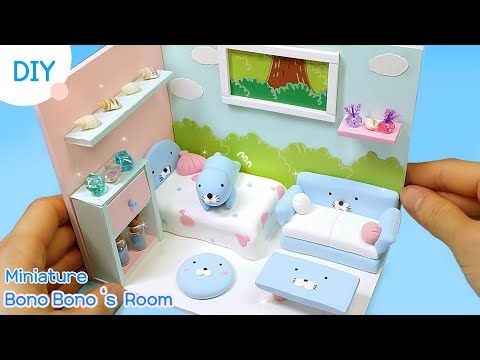 [DIY Miniature BonoBono Room]  보노보노다!! 보노보노가 한가득! 보노보노 방 만들기 ｜ 희꽁만들기
