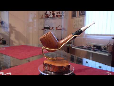 Pipa in radica e avorio billiard freehand - www.paronellipipe.it