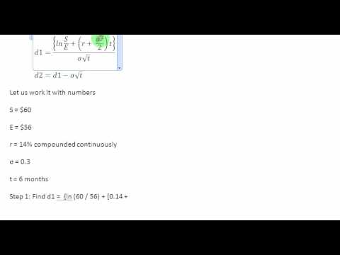 Black and Scholes Model 1: Finding N (d1) and N (d2)