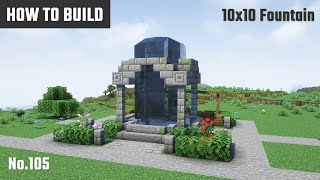 マイクラ建築：小さな噴水の作り方。休憩用ベンチ付き。10x10ブロックで簡単に。No.105【Minecraft】
