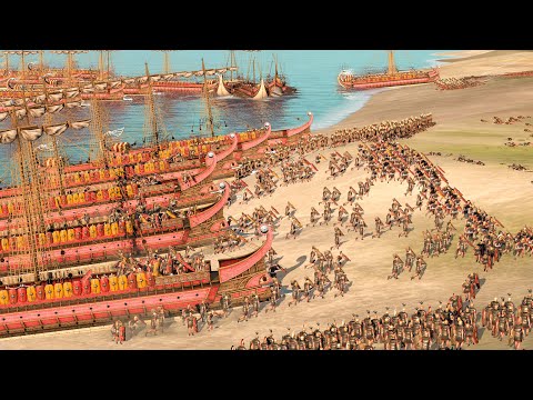 MASSIVE ROMANS BEACH LANDING ON EGYPT Total War ROME 2