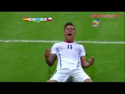 Mundial Brasil 2014  Chile 2-0 España Tv Peruana Gol de Eduardo Vargas