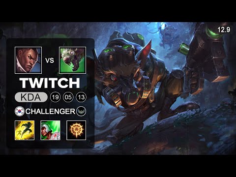 Twitch vs Lucian ADC - KR Challenger - Patch 12.9 Season 12