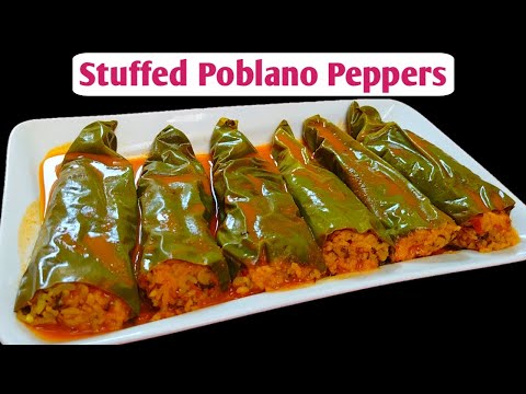 Stuffed Poblano Pepper || Bell Pepper Mahshi Recipe || Stuffed Green Chilli Arabic || Kuwaiti Mahshi