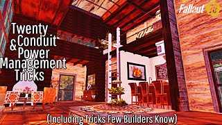 Fallout 76 Camp Tutorial | Twenty Conduit & Power Management Tricks | Guide // Tips // Building