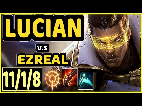 APOLLO (LUCIAN) vs EZREAL - 11/1/8 KDA BOTTOM ADC GAMEPLAY - NA Ranked DIAMOND