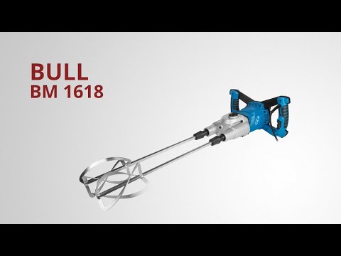 фото миксер строительный bull (бул) bm 1618 1800 вт, 2 венчика , 2 скор., hex13, рег. об., кабель 4 м. 18 0