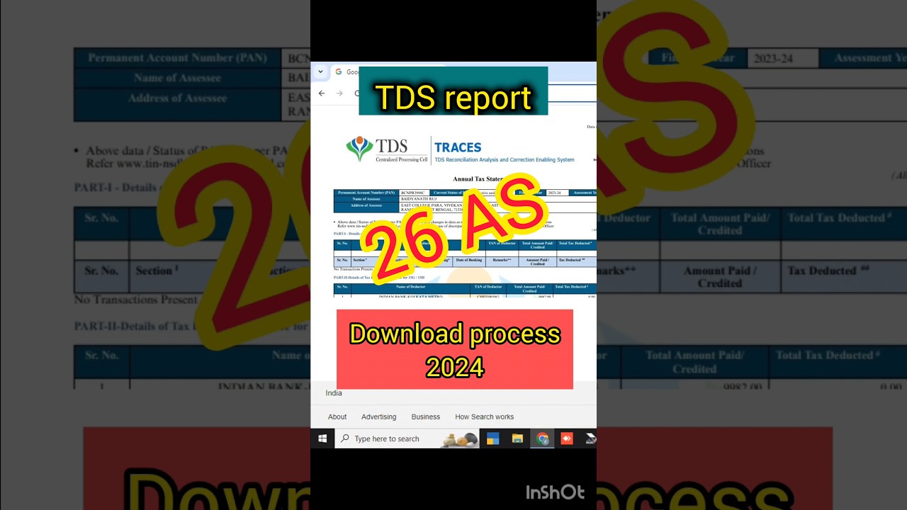 how to Download TDS  2024-25 | khud Tds report download karen #tds #incometax #accounting #excel
