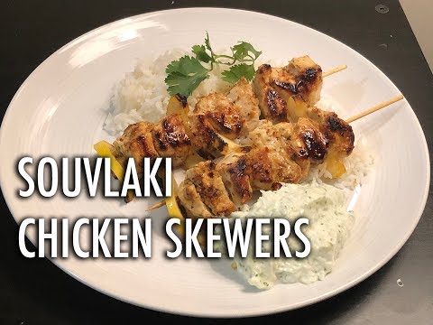 Souvlaki Chicken Skewers with Lemon Rice | Greek...