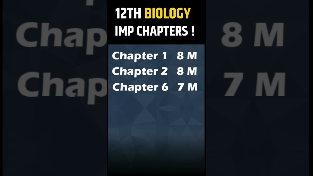 12th Biology 6 chapters = 80 marks How ?    50  theory + 30 practical