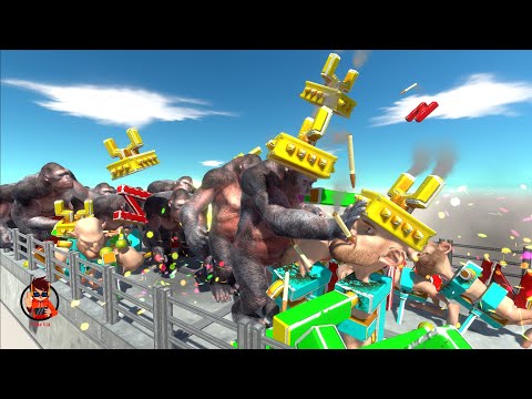 MUTANT PRIMATES VS MODERN HUMANS - ARBS- Animal Revolt Battle Simulator