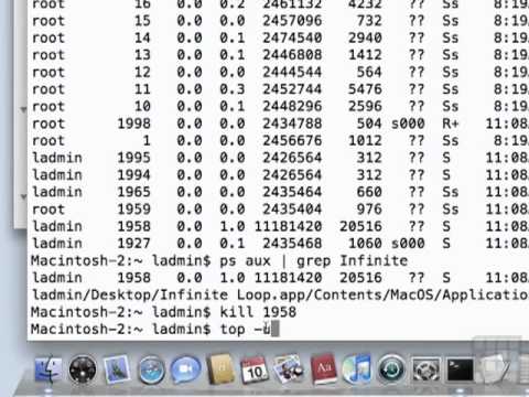 Mac 10.6 OS X Tutorial - Force Quit an Application in Terminal