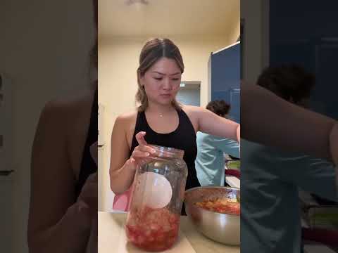 Making Watermelon Rind Kimchi for the First Time Part 2🍉 #shorts