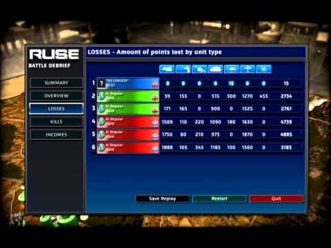 [HD] R.U.S.E. HIGH RACIO 230:1 HARD 3 vs 3 Germany vs USA