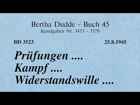 BD 3523 - PRÜFUNGEN .... KAMPF .... WIDERSTANDSWILLE ....