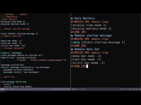 EMACS Org Init File ( Convert init.el To Org File For Cleaner Setup)