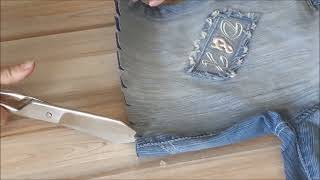 Easy Way to Make Frayed Hem Jeans