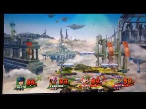 Smash 4 - 2v2 triple meteor smash  amiibo