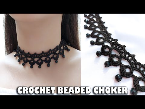 Sexy Crochet Beaded Choker Tutorial! (+ENG SUB)