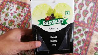 Baswant Jumbo Seedless Black Raisins | Kishmish | Dry Grapes - 500 grams Raisins