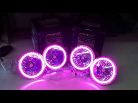 OCTANE LIGHTING 5-3/4" 5.75" RGB Multi-Color Halo Angel Eye Headlights by Image Motoring