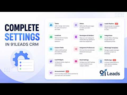 91Leads CRM Settings Explained | Complete Settings & Configuration Tutorial