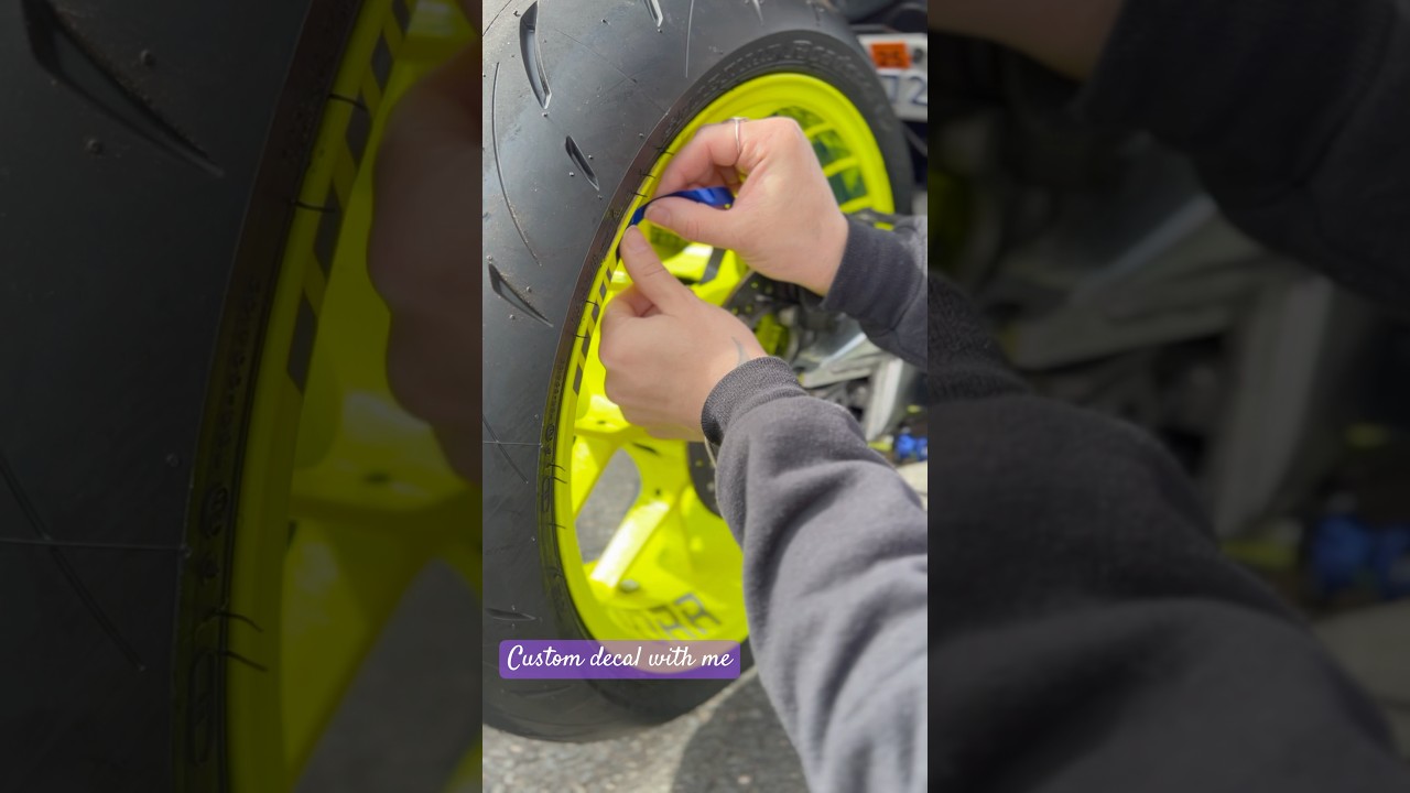 Custom rim decals from Untapped Customz #diy #customdecals #rimstickers #motorcycle