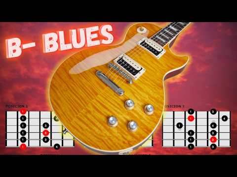Base de BLUES para improvisar con la guitarra Bm con la escala pentatónica.