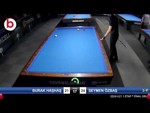 BURAK HAŞHAŞ & SEYMEN ÖZBAŞ Bilardo Maçı - 2024 U21 1.ETAP-FİNAL GRUBU FİNAL