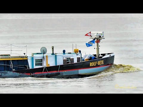 Talfahrt GMS ROLF-HEIN DF3745 MMSI 211469260 Emden inland cargo ship Binnenschiff 2326328 BJ 1964