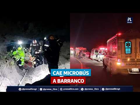 Microbús cae a barranco en ruta a Quiché; reportan dos muertos y siete heridos
