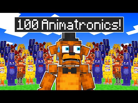 Insane Minecraft Battle: Freddy Fazbear vs 100 Animatronics!
