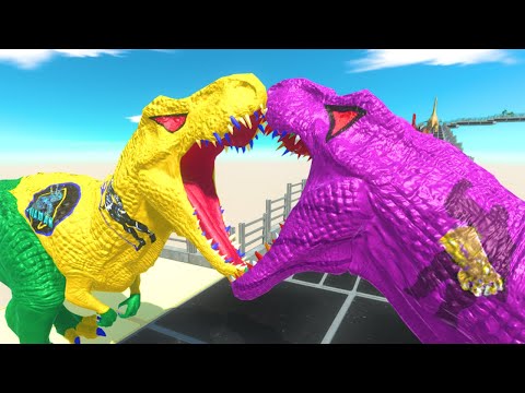 AQUAMAN T-REX DEATH RUN SKY WITH HP BAR-Animal Revolt Battle Simulator