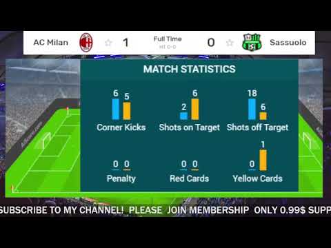 AC Milan vs Sassuolo Italian Serie A Football SCORE PLSN 99