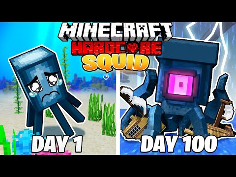 MaxCraft - I Survived 100 DAYS as a SQUID in HARDCORE Minecraft!