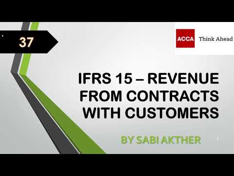 ACCA I Strategic Business Reporting (SBR) I IFRS 15 - Revenue From Contracts - SBR Lecture 37
