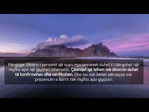 A është i vlefshëm divorci që bëhet nga personi që vuan nga vesveset?