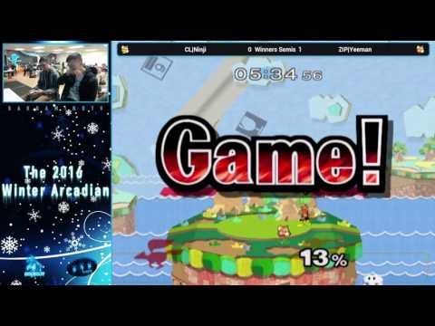 Winter 2016 Melee Arcadian Winners Semis - CL|Ninji (Fox) vs ZIP|Yeeman (Red Fox)