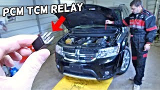 DODGE JOURNEY PCM TCM RELAY LOCATION  ENGINE COMPUTER TRANSMISSION MODULE RELAY LOCATION