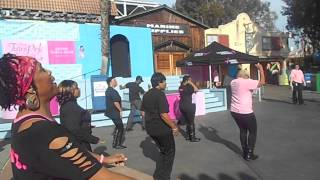 BCA Shuffle line dance/ Six Flaggs Turn Pink for the Cure