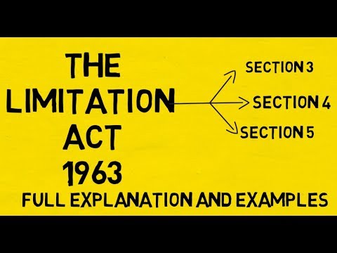 Section 3 to Section 5 Limitation Act 1963 Lecture Part 1 in English Video