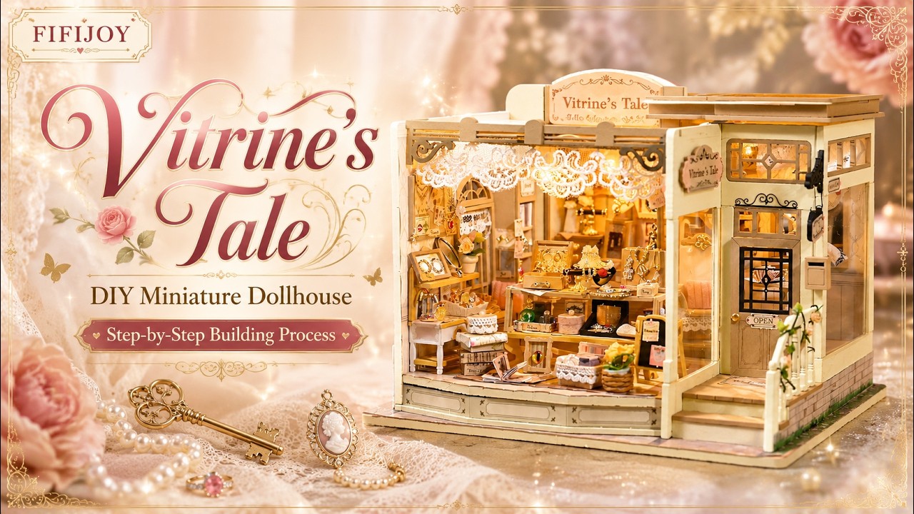 FIFIJOY Vitrine's Tale DIY Miniature Dollhouse Kit | Building Process - Relaxing ASMR Video
