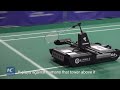Robot badminton battle at south China sports festival