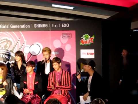 [Fancam] 121125 SMTown in Bangkok Press Conference Kris & Suho Speak Thai [By SUHOney]