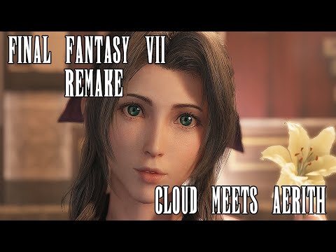 Cloud meets Aerith for the first time - Final Fantasy 7 Remake in 4K, SPOILER WARNING