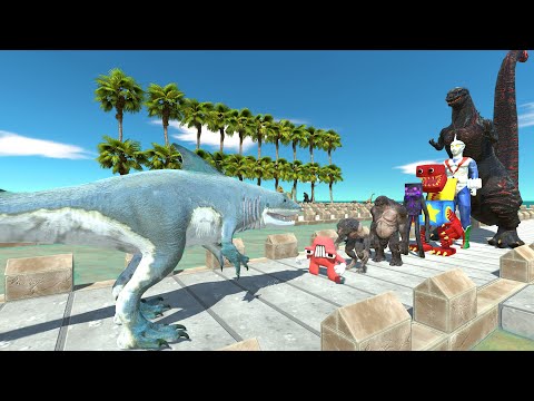 King Shark vs Shin Godzilla COCONUT DEATH RUN - Animal Revolt Battle Simulator