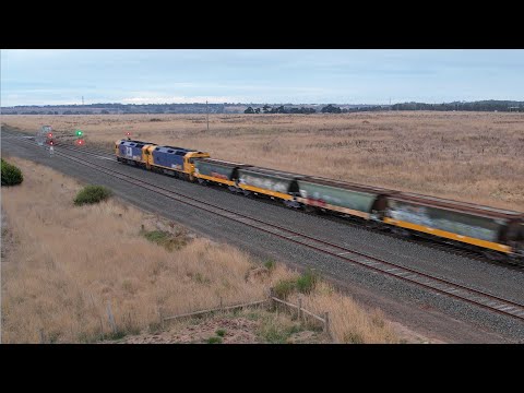 7732V Pacific National Grain Train With Drone Chase (12/4/2022) - PoathTV Australian Railways